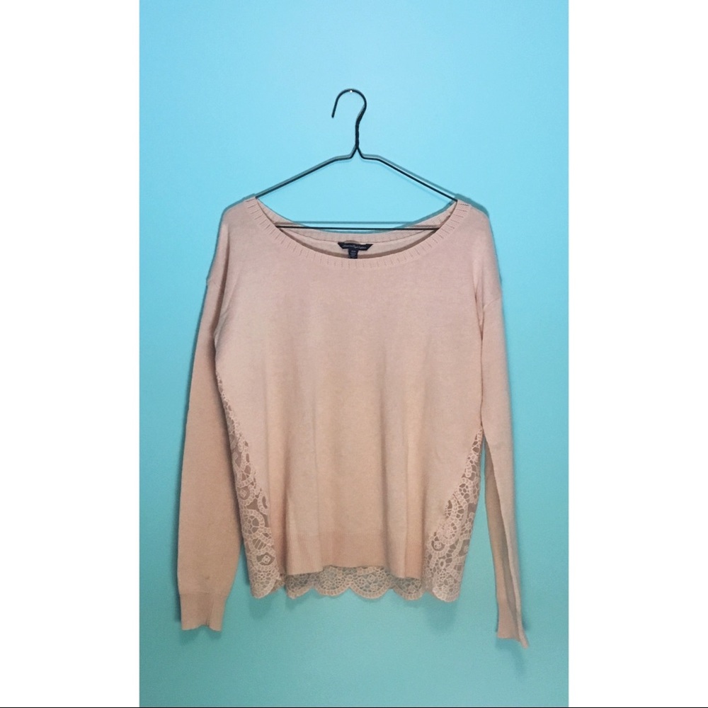 AE Blush Long Sleeve Lace Back Sweater
